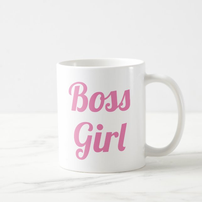 Caneca De Café Boss Girl | Slogan Mug | datilografia manuscrita (Direita)