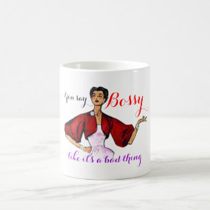 Caneca De Café Bossy Gal Retro