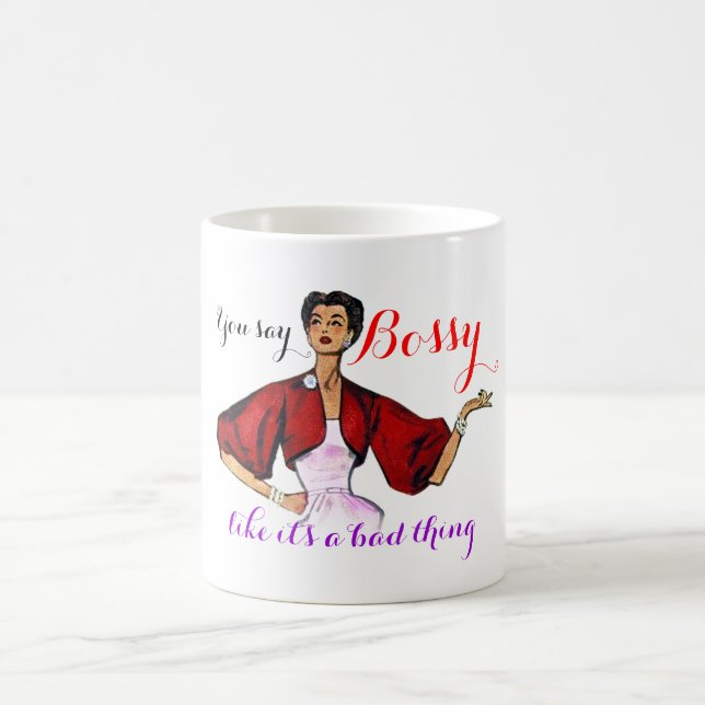 Caneca De Café Bossy Gal Retro (Centro)