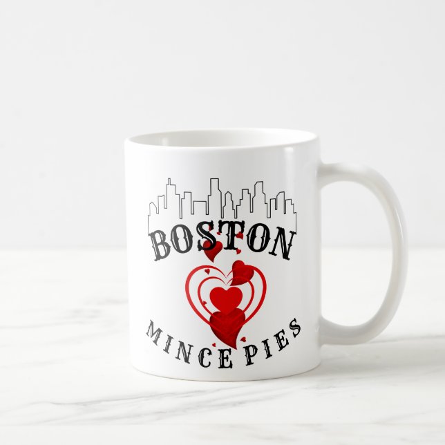 Caneca De Café Boston ama o Mince Pies Cityscape (Direita)