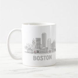 Caneca De Café Boston City Skyline, Boston Mãe nos EUA Skyline