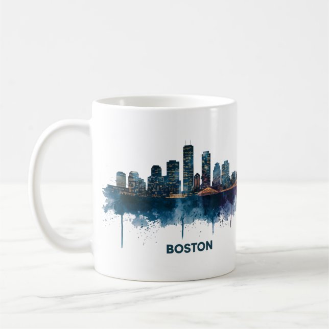 Caneca De Café Boston City Skyline, Boston Mãe Skyline Coffee Mug (Esquerda)