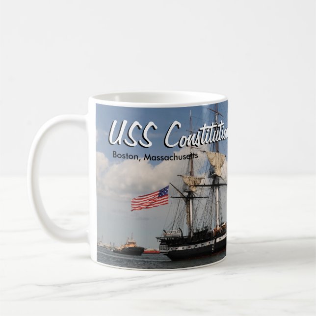 Caneca De Café Boston Histórico USS Constitution (Esquerda)