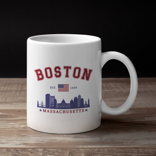 Caneca De Café Boston Massachusetts Est. 1630 Travel (Criador carregado)