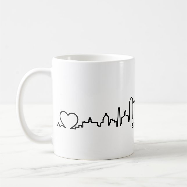 Caneca De Café BOSTON Massachusetts USA City Skyline Silhouette (Esquerda)