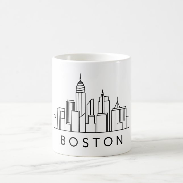 Caneca De Café Boston Skyline - Design Cityscape (Centro)