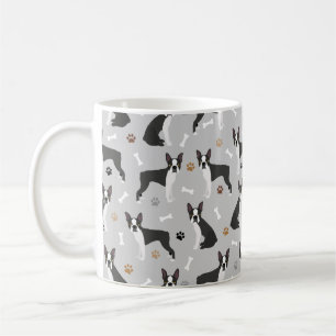 Caneca De Café Boston Terrier Bones e patas Coffee Mug