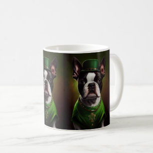 Caneca De Café Boston Terrier cão na Rua.