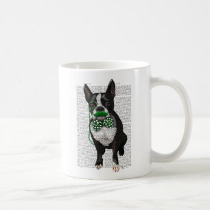 Caneca De Café Boston Terrier com bigode verde e potências 2