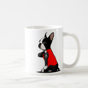 Caneca De Café Boston Terrier Dog Tattoo I Love Pai Funny Family
