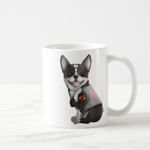 Caneca De Café Boston Terrier I Love Mamãe TatuCamiseta de cão Mã