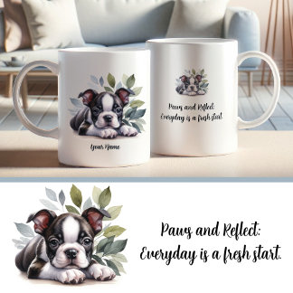 Caneca De Café Boston Terrier Mug personalizada com citação inspi