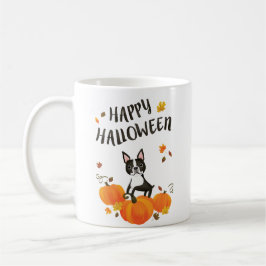 Caneca De Café Boston Terrier Pumpkin Fall Sai do Halloween Mug