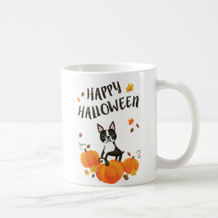 Caneca De Café Boston Terrier Pumpkin Fall Sai do Halloween Mug