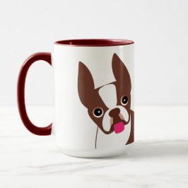 Caneca De Café Boston Terrier Red Brown e White