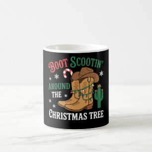 Caneca De Café Bota Scootin Ao Redor Da Árvore De Natal Cowboy Xm