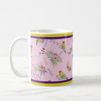 Caneca De Café Botânica de Pássaros