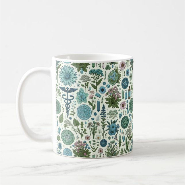 Caneca De Café Botânica Encantada: Herbos e Bruxaria Mágicos (Esquerda)
