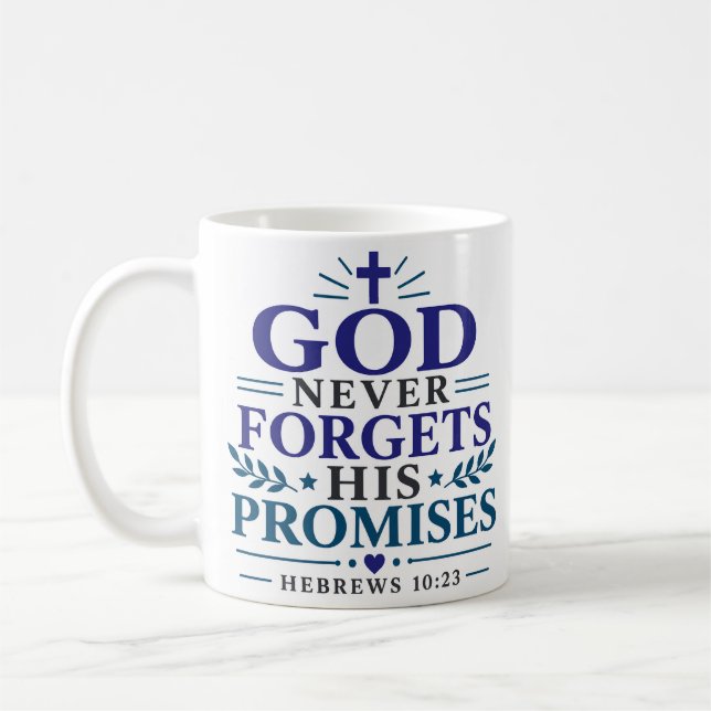 Caneca De Café Botânica Escritural Deus Nunca Esquece Suas Promes (Esquerda)