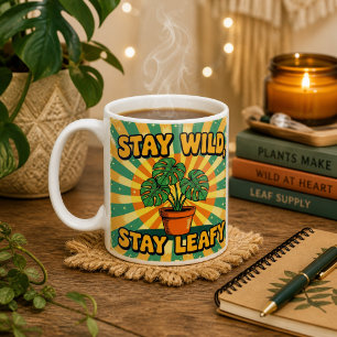 Caneca de café botânica fofa e selvagem
