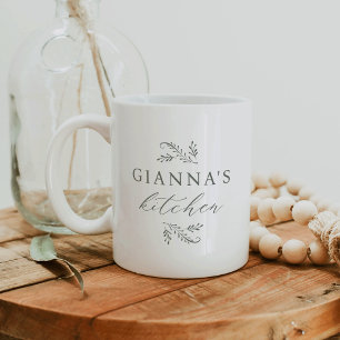 Caneca De Café Botânica Verde, cozinha do seu nome