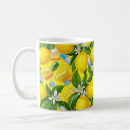 Caneca De Café Botanical Citrus & Medicine Illustration