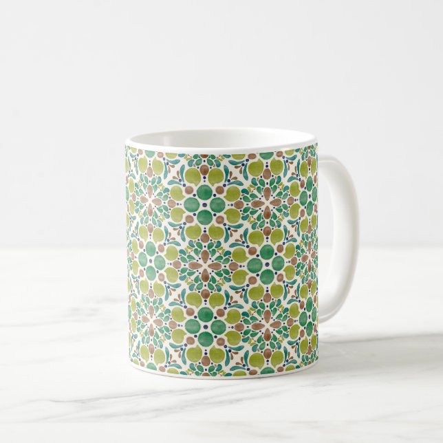 Caneca De Café Botanical Pop - Olive (Frente Esquerda)