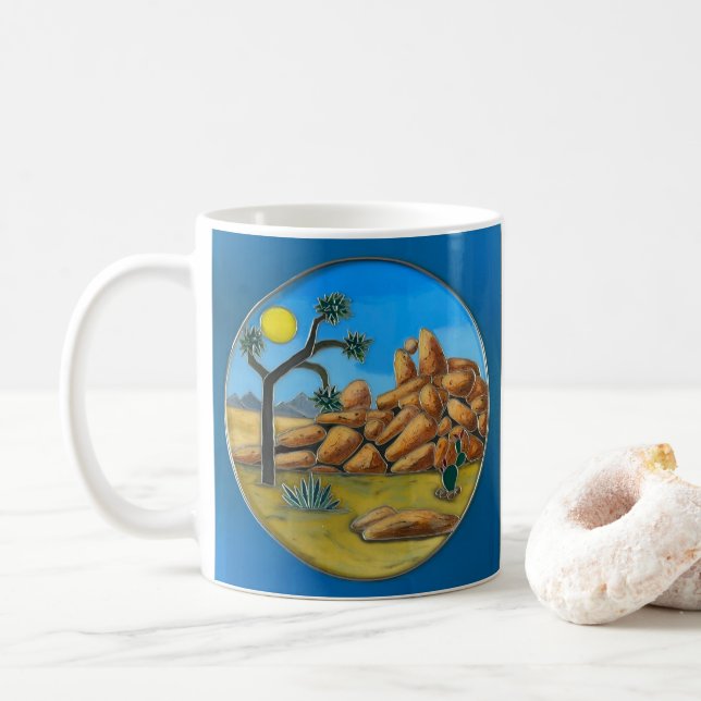 Caneca De Café Botão Rocha de Peixe Joshua Tree (Com Donut)