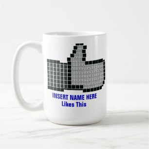 Caneca De Café Botão Tipo Facebook