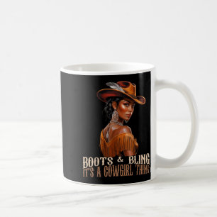 Caneca De Café Botas & Brilho É Cowgirl Mulheres Africanas Ne