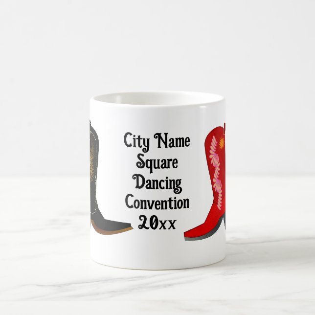Caneca De Café Botas de Cowboy para Dança Quadrada (Centro)