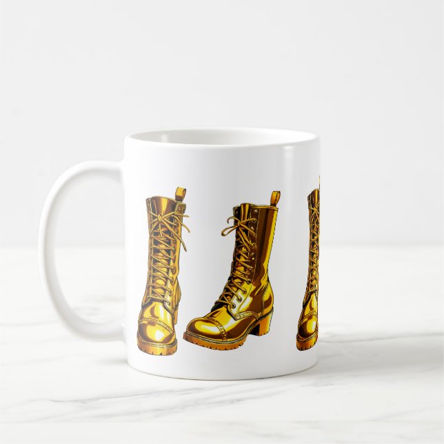 Caneca De Café Botas Douradas (Esquerda)