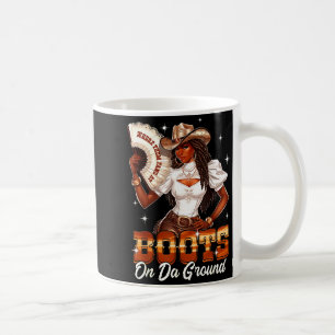 Caneca De Café Botas No Chão Cowgirl Mulheres Negras África Bla