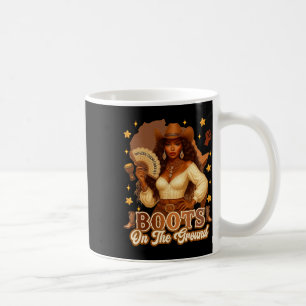 Caneca De Café Botas No Chão História Negra Cowgirl Onde Th