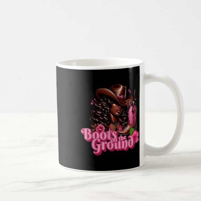 Caneca De Café Botas Rosa Negra No Chão (Direita)