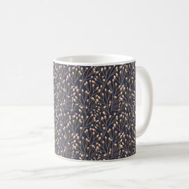 Caneca De Café Botões Rosa Delicados em Ramos Castanhos