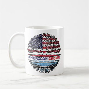 Caneca De Café Botsuana Batsuana American Tree Roots Flag