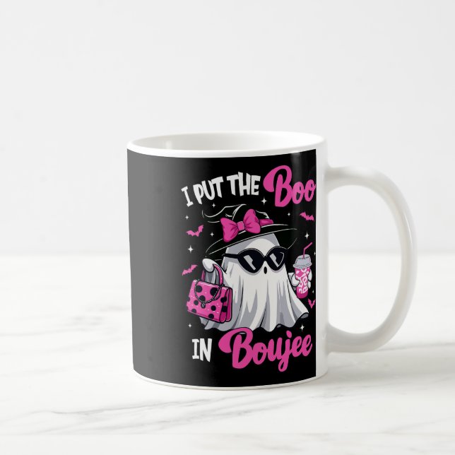 Caneca De Café Boujee Boo Jee Spooky Ghost Pink Halloween Pumpkin (Direita)