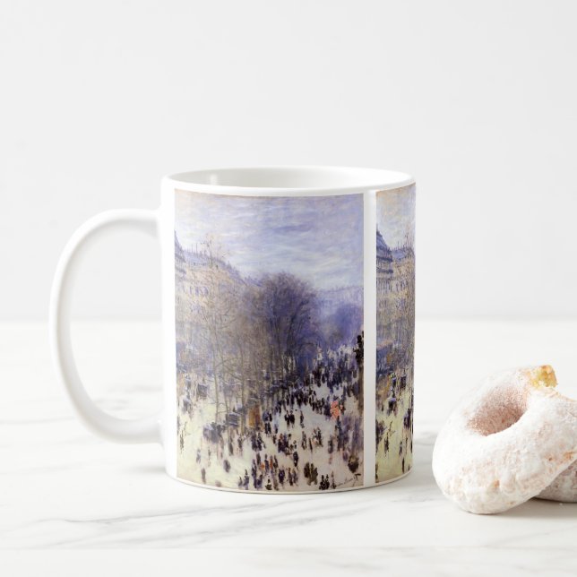 Caneca De Café Boulevard des Capucines, por Claude Monet, Belas A (Com Donut)