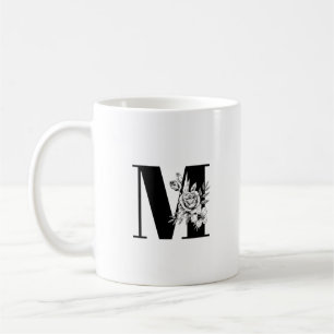 Caneca De Café Bouquet Floral de Rosa e Tulipa Vintage Branco Pre