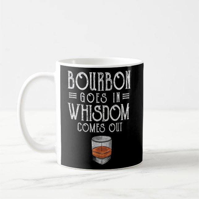 Caneca De Café Bourbon entra na sabedoria sai uísque (Esquerda)