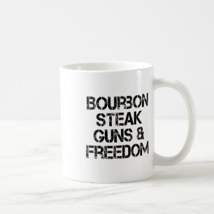Caneca De Café Bourbon Steak Guns E Freedom Usa Flag Whiskey Pa