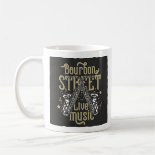Caneca De Café "Bourbon Street Live Music" Saxofone