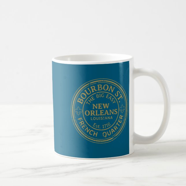 Caneca De Café Bourbon Street New Orleans French Quarter Distress (Direita)