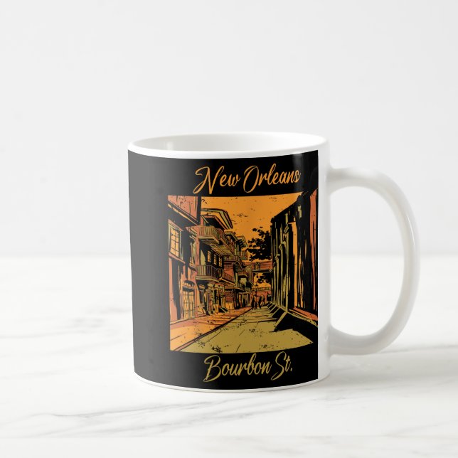 Caneca De Café Bourbon Street New Orleans Souvenir Louisiana Mard (Direita)
