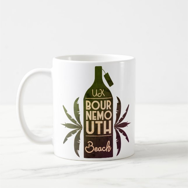 Caneca De Café Bournemouth Beach Green Bottle (Esquerda)