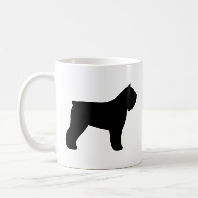 Caneca De Café Bouvier des Flandres Dog Breed Silhouettes (Esquerda)