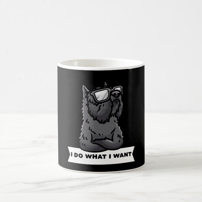 Caneca De Café Bouvier des Flandres Eu Faço O Que Quero, Cão Tetr (Centro)