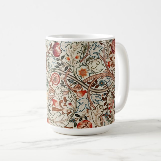 Caneca De Café Bowl William Morris floral art design (Frente Esquerda)