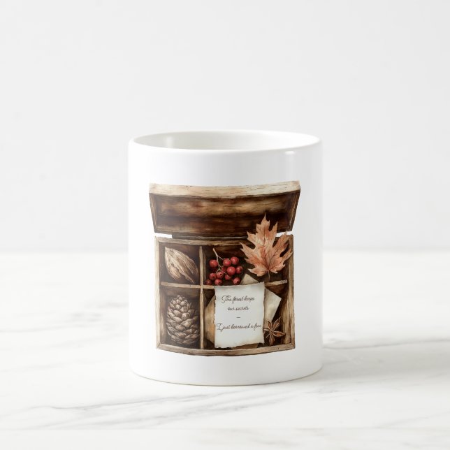 Caneca De Café Box Berries Leaves Pinecones Treasures (Centro)